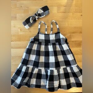 Girls Baby Gap | Black & White plaid Gingham Ruffle Dress